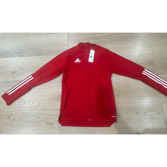 Adidas Red AEROREADY Mens Track Jacket S Size Full-Zip Lightweight Breathable De - Picture 2 of 8